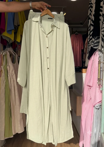 CH-6112 2 Pcs Breeze Linen Crinkle Co-Ord Set Chakoor