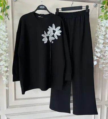 CH 481 |Chakoor| Luxury Flower Printed Fleece Co-ord Set For Winters