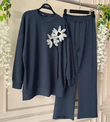 CH 481 |Chakoor| Luxury Flower Printed Fleece Co-ord Set For Winters