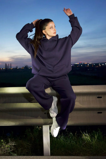 CH 609 -GlitterBlend Fleece Tracksuit - Chakoor