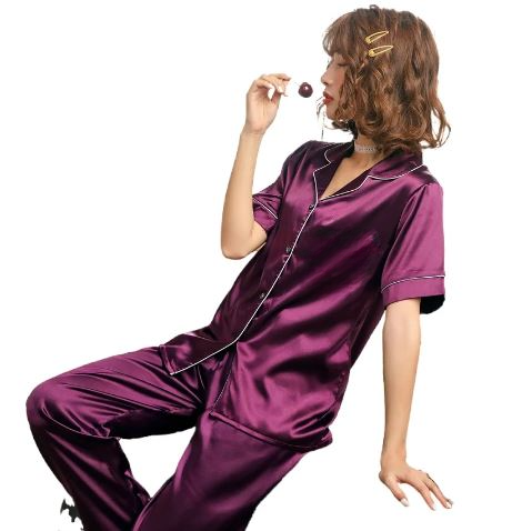 Chakoor Silk Luxurious Slumber Pyjama Set Half Sleeves