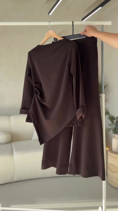 Ch 579 Chakoor Cross Notch Western Winter Fleece Co ords Set