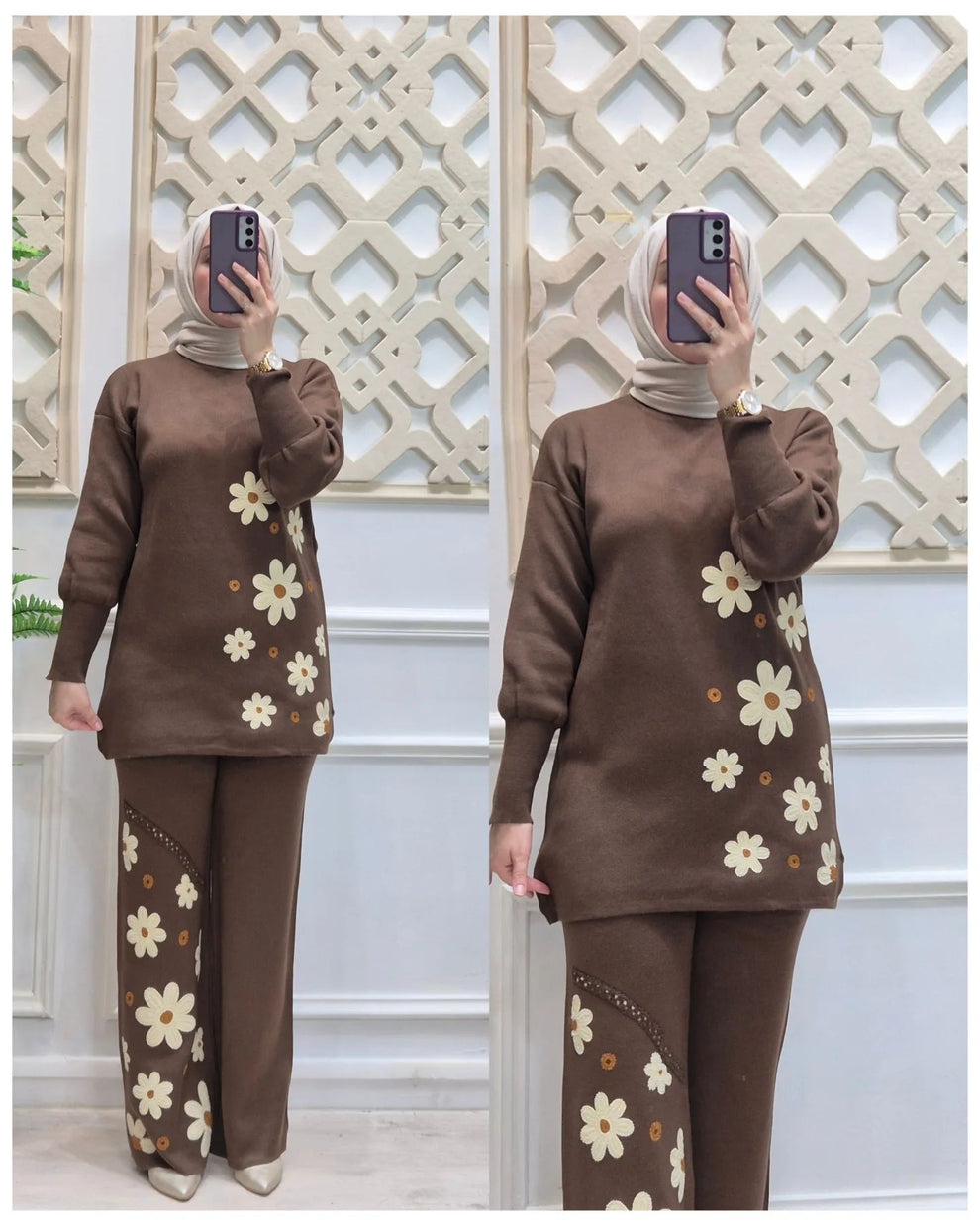 Ch # 495 Chakoor 2 Pcs Printed Fleece Co ord Set For Winters