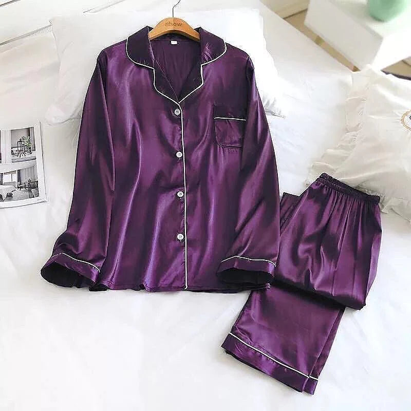 Chakoor Silk Luxurious Slumber Pyjama Set full sleeves for woman