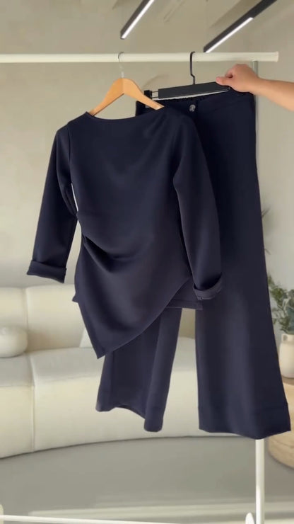 Ch 579 Chakoor Cross Notch Western Winter Fleece Co ords Set