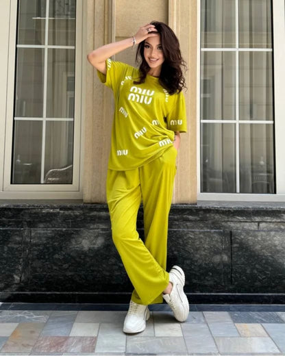 Ch # 452 Chakoor Drop Shoulder MIU MIU Co-ord Set