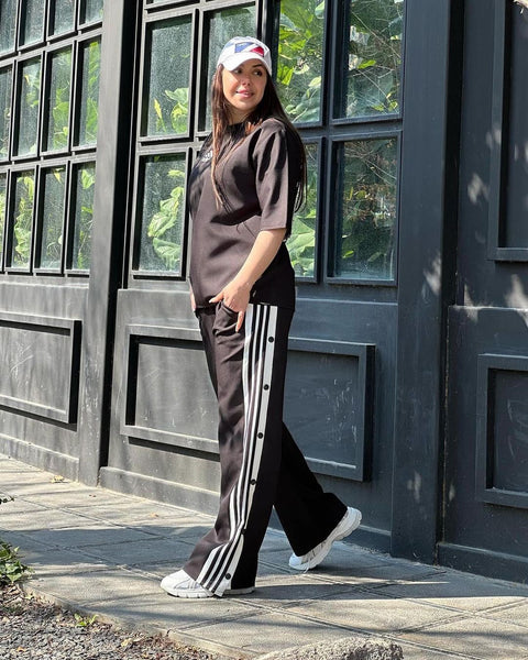 Ch # 416 Chakoor side stripes T shirt and Jogger pant