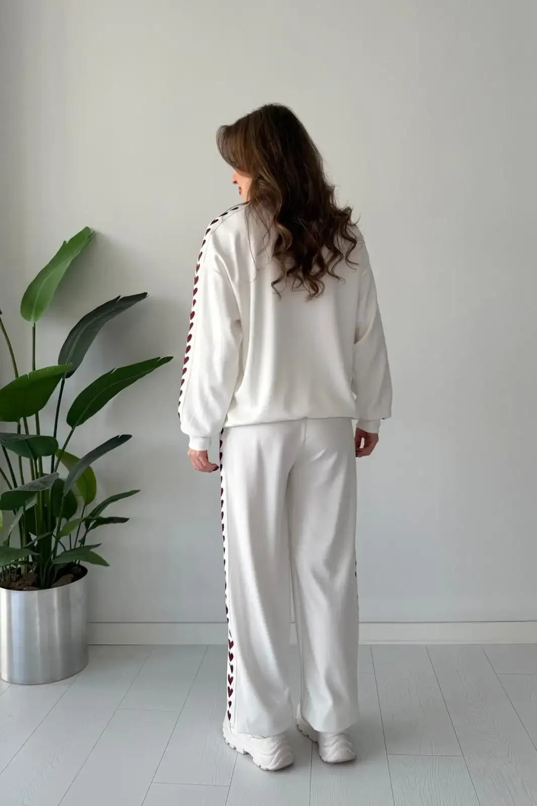 CH 588 Chakoor Side Heart printed warm winter fleece co ord Set
