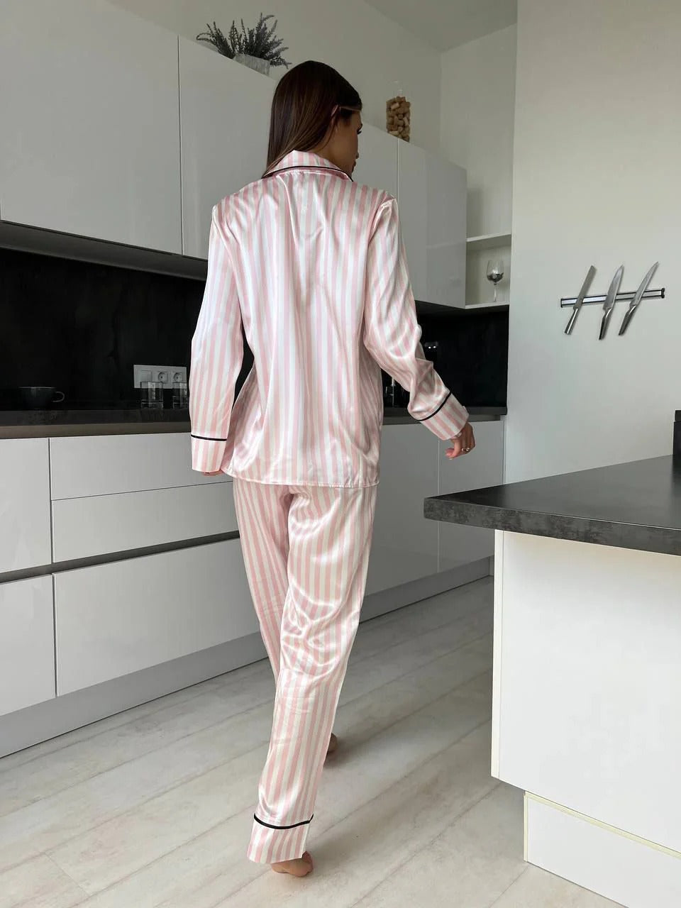 CH # 578 | Luxury Printed Silk Pajama Set For Women | D 2