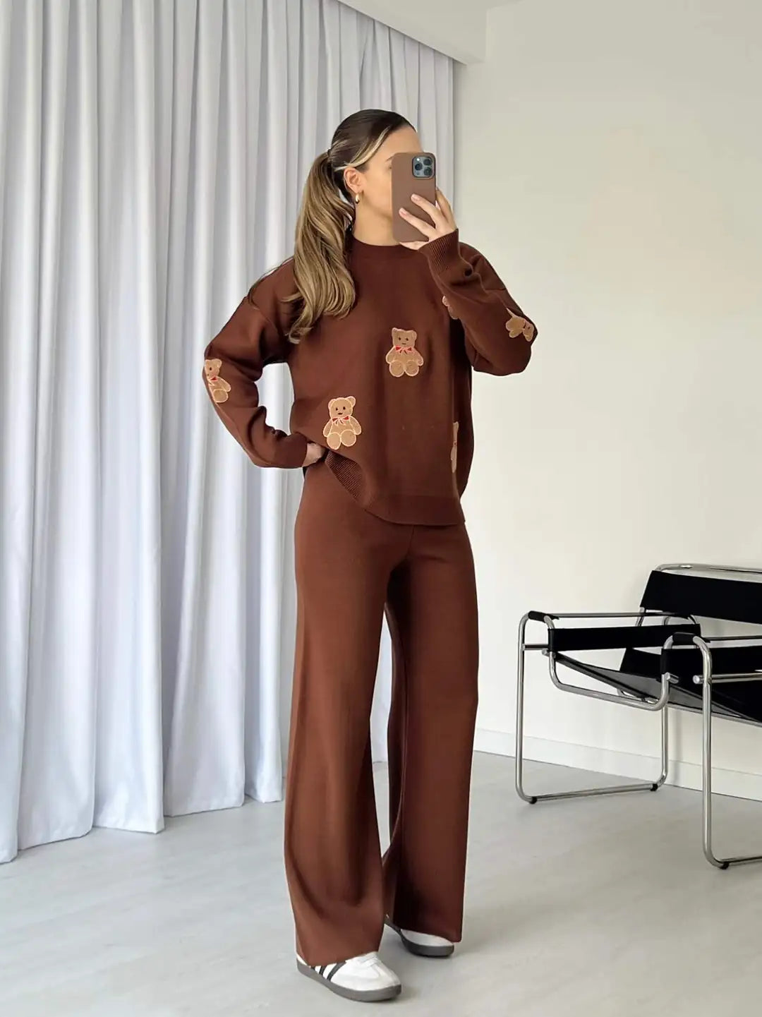 CH 586 Chakoor BearCraze 3D Print Winter Fleece Co-ords Set
