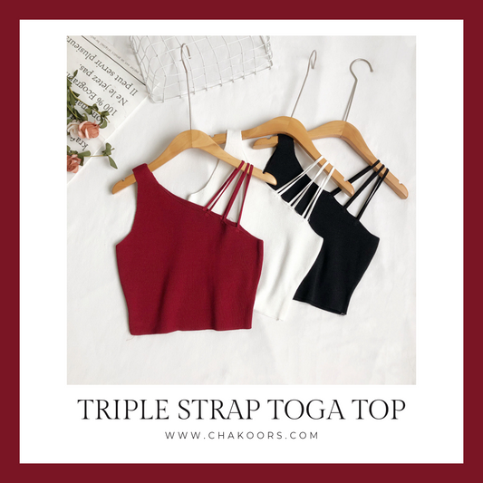 chakoor pack of 3 triple straps toga crop tops ch # 312