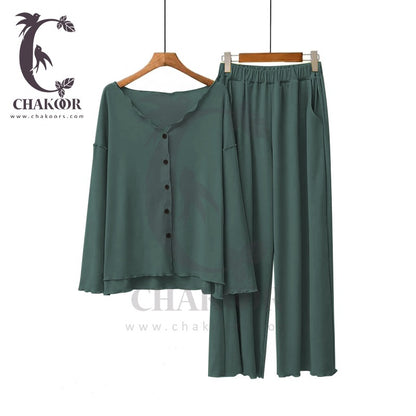 CH # 50 Chakoor Drop Shoulder Button Summer Home Wear