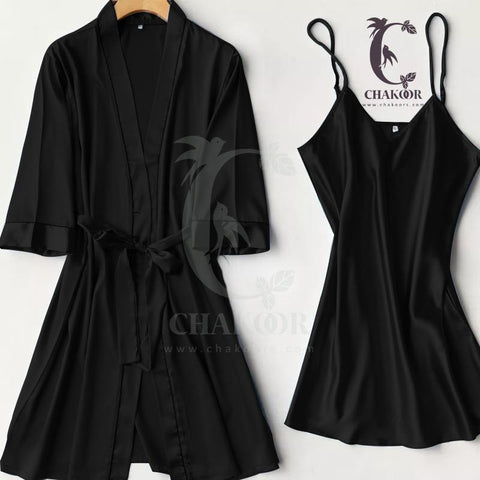 chakoor silk robe with casual woman long top CHK # P42